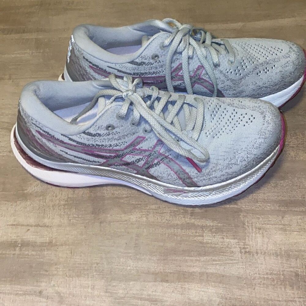ASICS Gel Kayano 29 Running Shoes Grey Piedmont Grey Purple Orchid Size 8 - Picture 2 of 11